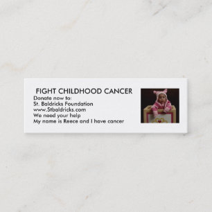Kampf-Kindheits-Krebs Mini Visitenkarte