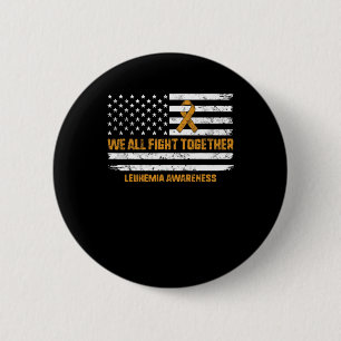 Kampf Leukämie Bewusstsein Orange Ribbon USA Flag Button