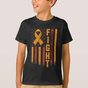 Kampf Leukämie Bewusstsein Orange Ribbon USA Flag T-Shirt