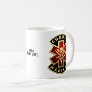 Kampf-Medizin-Schädel- und Schwerter-Kreuz-Patch Kaffeetasse