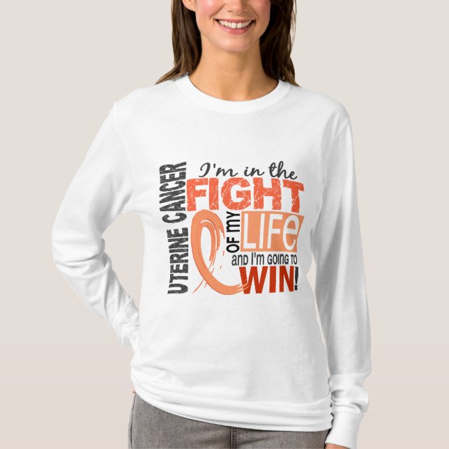 Kampf meines Leben-uterinen Krebses T-Shirt (Vorderseite)