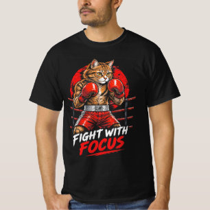 Kampf mit Fokus Lustiger Boxerkatze Boxen T-Shirt