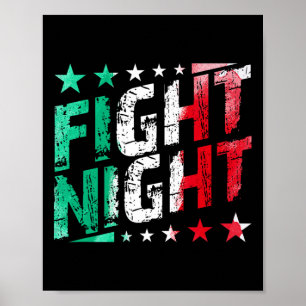 Kampf Nacht Boxen Mixed Martial Arts Fan Thema Poster