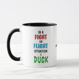 Kampf oder Flucht und Kaffee Lustiger Humor Becher Tasse
