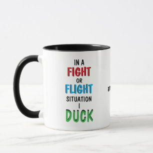 Kampf oder Flucht und Kaffee Lustiger Humor Becher Tasse