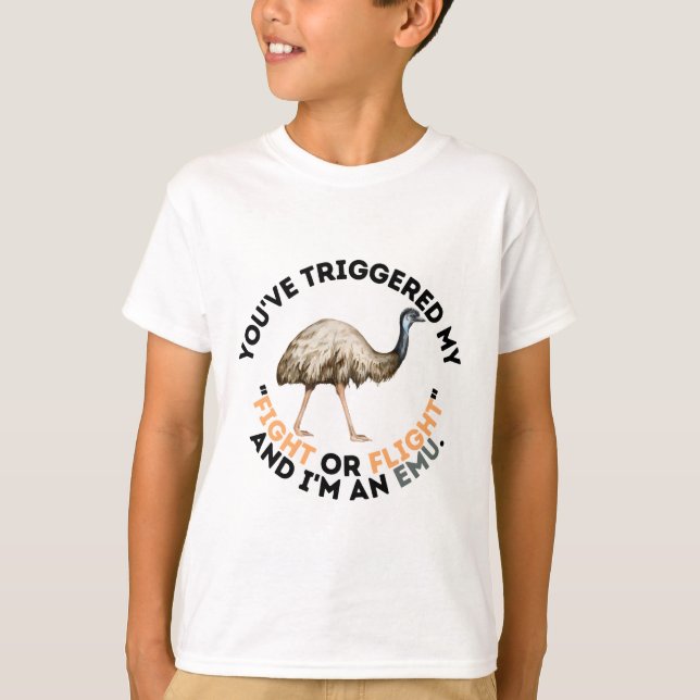 Kampf oder Flug emu T-Shirt (Vorderseite)