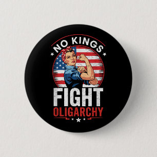 Kampf-Oligarchie-Protestschild Demokratie Keine Kö Button
