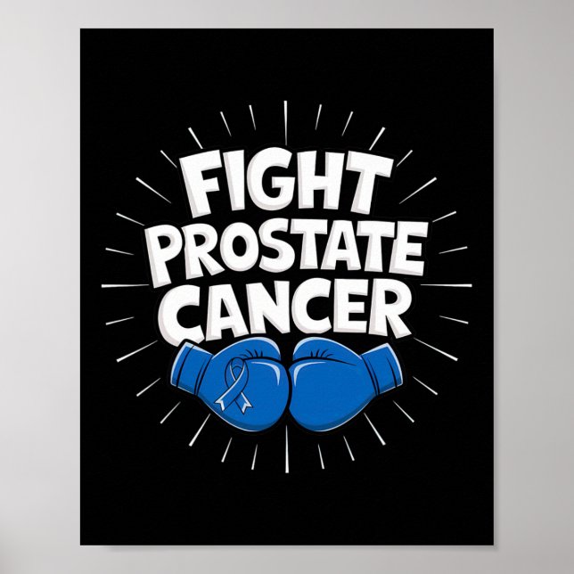 Kampf Prostatakrebs Blue Ribbon Boxing Prostate Poster (Vorne)