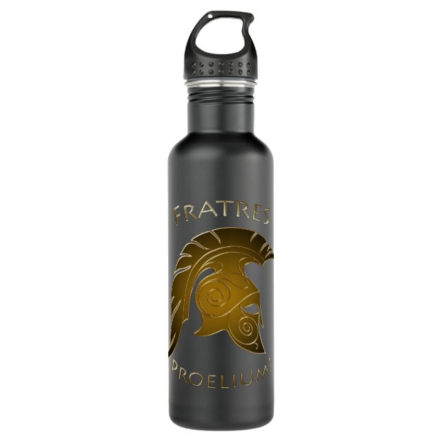 Kampf-spartanische Kriegers-Bronzekiefer Edelstahlflasche (Vorderseite)
