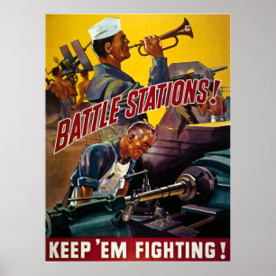 Kampf-Stationen!  Behalten Sie sie zu kämpfen! Poster