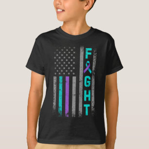 Kampf Suizidprävention Bewusstsein US American Fla T-Shirt