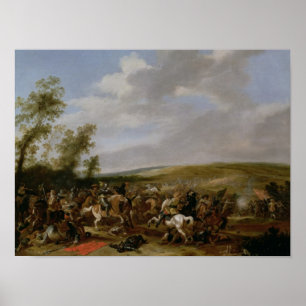Kampf-Szene bei Lutzen zwischen König Gustavus Poster