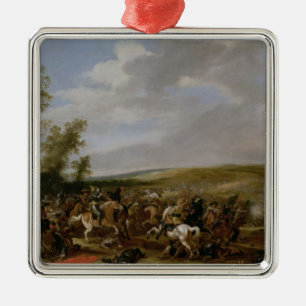 Kampf-Szene bei Lutzen zwischen König Gustavus Silbernes Ornament