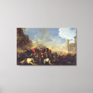 Kampf-Szene, c.1641-42 (Öl auf Leinwand) Leinwanddruck