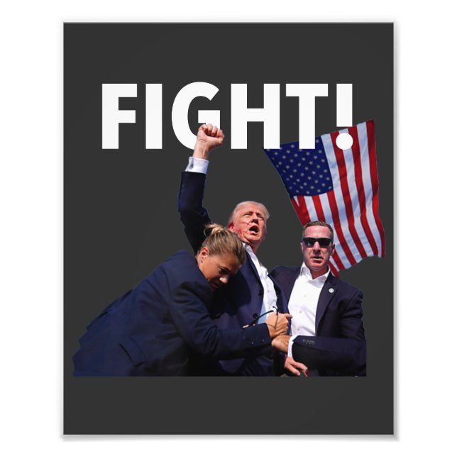 Kampf Trump 2024 überlebt bei der Kundgebung der W Fotodruck (Vorne)