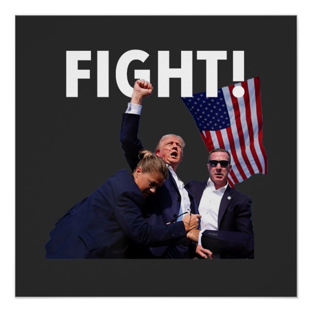 Kampf Trump 2024 überlebt bei der Kundgebung der W Poster (Vorderseite)