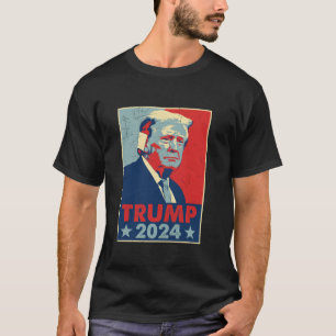 Kampf Trump 2024 Wahl Amerikanische Flagge Donald T-Shirt