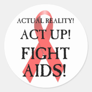 Kampf um Aids! Runder Aufkleber