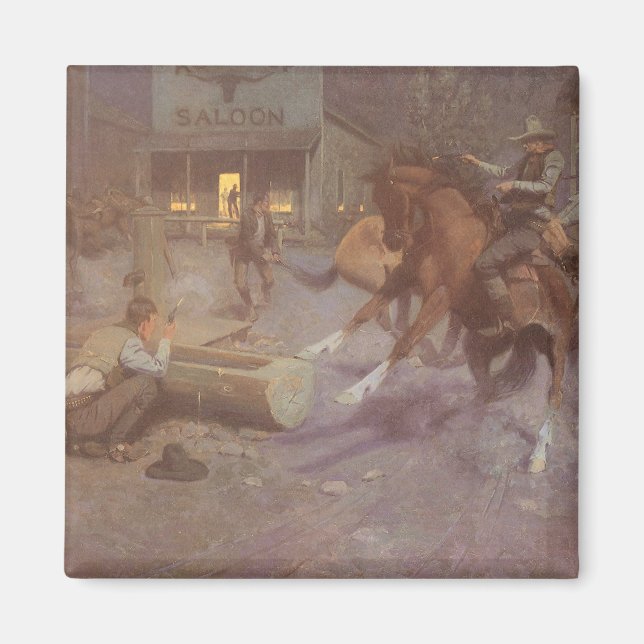 Kampf um Bill Gollings Roundup Saloon Magnet (Vorne)