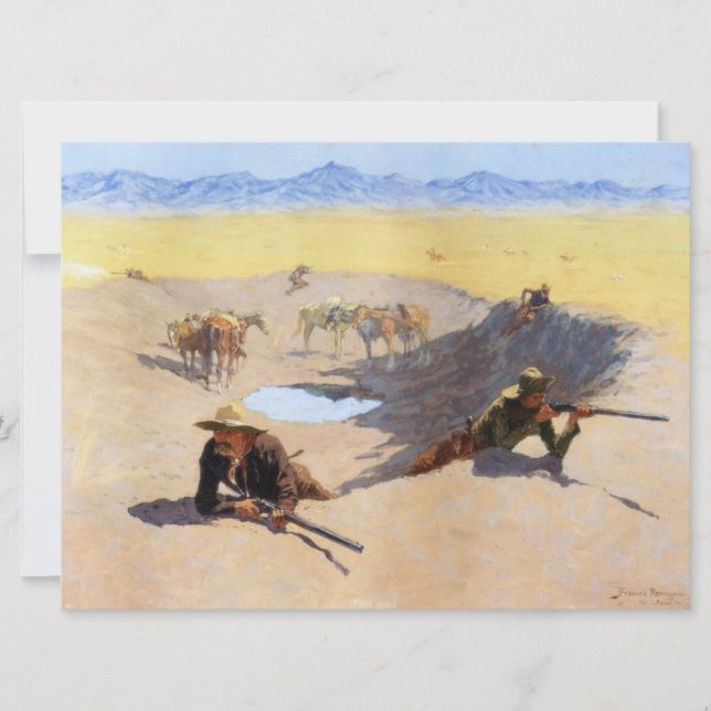 Kampf um das Wasserloch (von Frederic Remington) Karte (Vorderseite)