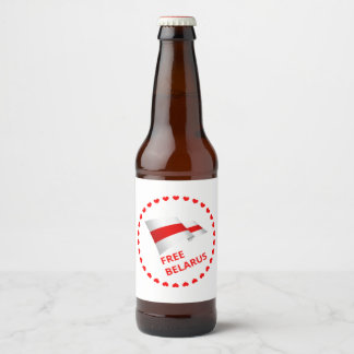 Kampf um die Freiheit in Belarus. Bierflaschenetikett