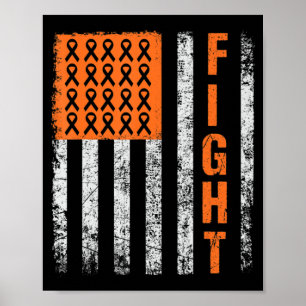 Kampf.Unterstützung für Leukämie Awareness orange  Poster
