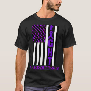Kampf USA Flagge Bauchspeicheldrüsenkrebs Aufkläru T-Shirt