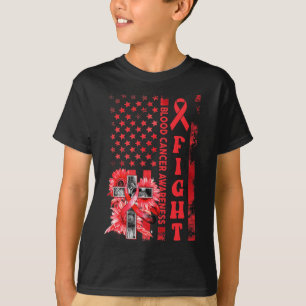 Kampf Usa-Flagge Sonnenblume Christliches Blut Kre T-Shirt