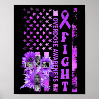 Kampf USA Flagge Sonnenblumen Christlich Überdosie Poster