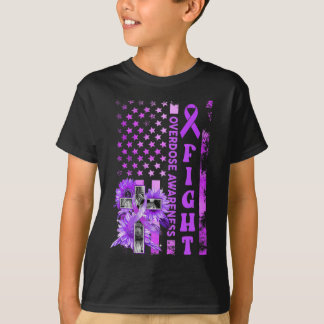 Kampf USA Flagge Sonnenblumen Christlich Überdosie T-Shirt
