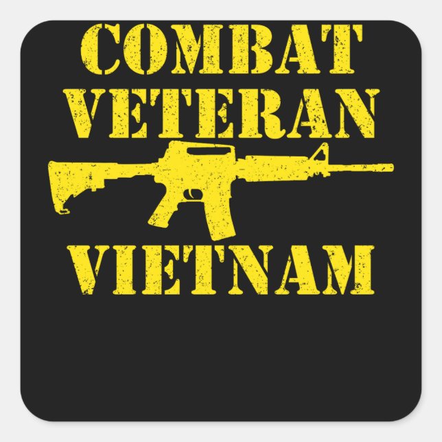 Kampf Veteran Vietnam Proud Militär Quadratischer Aufkleber (Vorderseite)