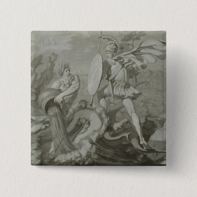 Kampf von Achilleus mit dem Fluss Scamander Button (Vorderseite)