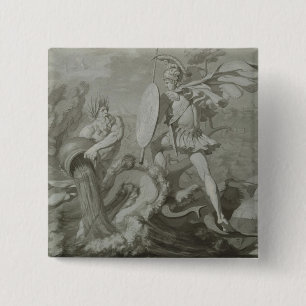 Kampf von Achilleus mit dem Fluss Scamander Button