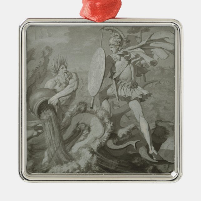 Kampf von Achilleus mit dem Fluss Scamander Ornament Aus Metall (Vorne)