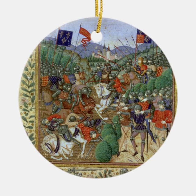 Kampf von Agincourt, am 25. Oktober 1415 (w/c auf Keramikornament (Vorne)