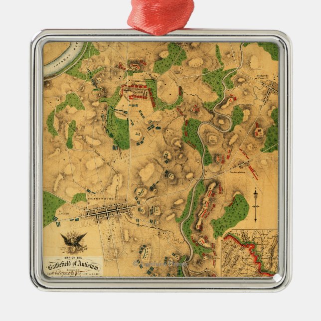 Kampf von Antietam - ziviler Kriegs-panoramische Ornament Aus Metall (Vorne)