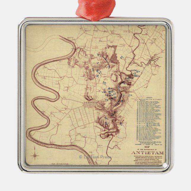 Kampf von Antietam - ziviler Kriegs-panoramische Ornament Aus Metall (Vorne)