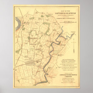 Kampf von Antietam - ziviler Kriegs-panoramische Poster