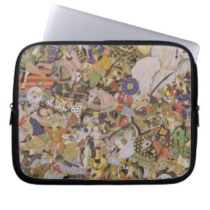 Kampf von Bundi, vom Akbarnama, c.1590 (gouac Laptopschutzhülle