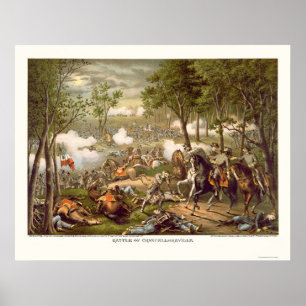 Kampf von Chancellorsville durch Kurz u. Allison Poster