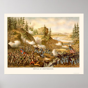Kampf von Chattanooga durch Kurz und Allison 1863 Poster