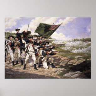 Kampf von Long Island, Leinwand-Kunst-Druck Poster