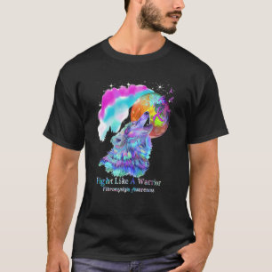 Kampf wie ein Wolf Lila Ribbon Fibromyalgie T-Shirt