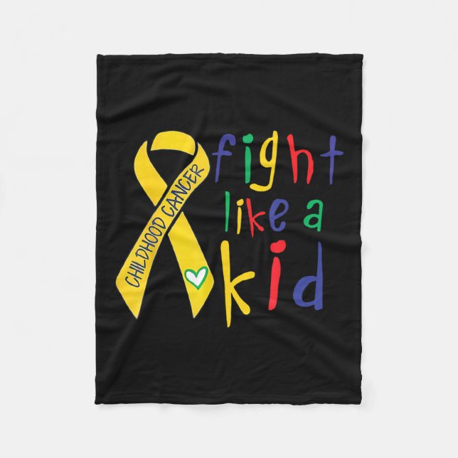 Kampf wie kid Gold Ribbon Kinderkrebs Awaren Fleecedecke (Vorderseite)