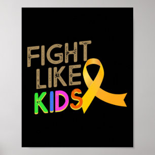 Kampf wie Kinder Kinder Krebs Bewusstsein Monat Y Poster