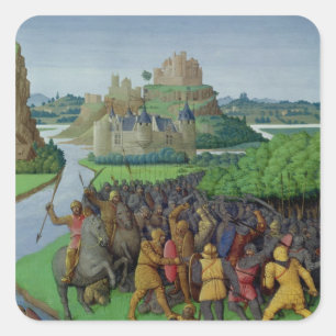 Kampf zwischen dem Maccabees und dem Bacchides Quadratischer Aufkleber