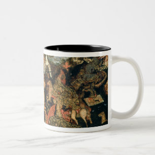 Kampf zwischen den russischen und tatarischen zweifarbige tasse