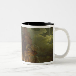 Kampf zwischen der französischen Fregatte Zweifarbige Tasse