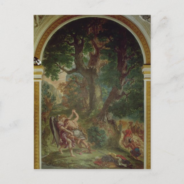 Kampf zwischen Jakob und dem Engel, 1850-61 Postkarte (Vorderseite)
