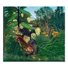 Kampf zwischen Tiger und Buffalo | H Rousseau | Fotodruck